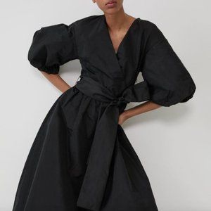 Zara Statement Sleeve Voluminous Midi Dress